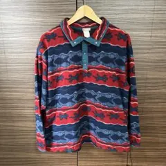 ホ*ル様 80s L.L.Bean 総柄スナップTフリース