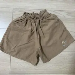 ブラウン 半ズボン サンダル刺繍付き