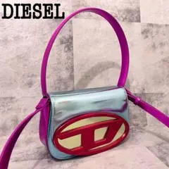 激レア》DIESEL ディーゼル 1DR ハンド ショルダー バッグ メタリック