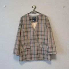 【値下げ】N. 春アウター ジャケット チェック柄 ノーカラー