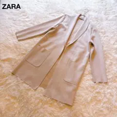 ZARA W/B ザラ ガウンロングコートスプリングコート 白 ホワイト M