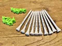 竹製目盛り付きロングゴルフティー 8.3㎝＋ショートティー20本セット