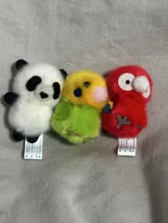 パンダ・オウム・赤い鳥 ぬいぐるみセット
