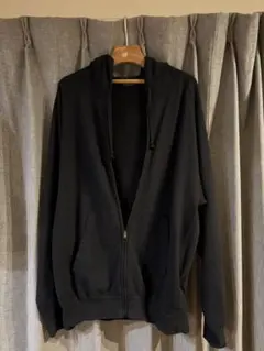 イ*蛾様 COMOLI / LWコットン裏毛 ジップパーカ　ブラック