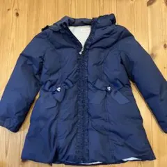 m*u様 mezzo pianoネイビー ダウンコート フリルとリボン付き