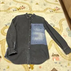 デニムシャツ ダメージ加工 長袖