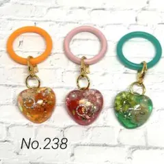 No.238アンブレラマーカー ペットボトルマーカー3個セット ハート宝箱