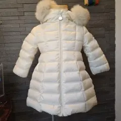 アイボリー ダウンコート ファー付き