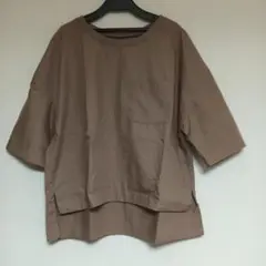 良品計画　うす茶色ラグランスリーブトップス