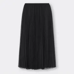 GU プリーツロングスカート 黒 XL