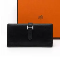 HERMES ベアンスフレ ブラック✖️ブルー バイカラー シルバー金具のサムネイル