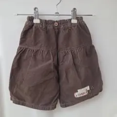 コーデュロイ ハーフパンツ キュロット ブラウン 女の子 暖かい 90 値下げ