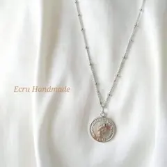 さくまさん様　1.6cmシルバーコインスタッドチェーン短目ロングネックレス