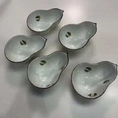 瓢箪型 小鉢 5個セット 染付 色絵 陶器
