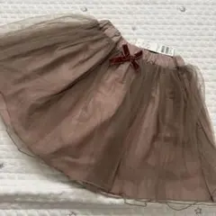 新品 petit main チュールスカート 120 ブラウン