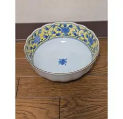 橘 大鉢 うつわ たち吉 深皿 陶器 有田焼 食器 昭和レトロ 青色と黄色深鉢のサムネイル
