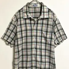 TRANS CONTINENTS 半袖シャツ チェック柄　水色　コットン100のサムネイル