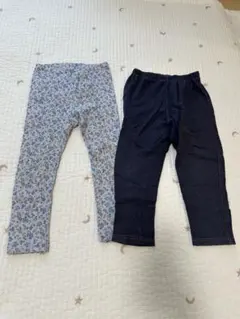 【100cm】キッズ ボトムスセット 花柄・無地