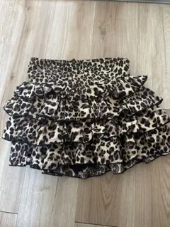 ヒョウ柄 フリル ミニスカート ショートパンツ付き ディズニー 平成女子 ギャル