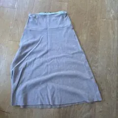 ZARA リブニット フレアスカート ベージュ Sのサムネイル
