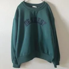 新品【イノルブ】カレッジロゴスウェット トレーナー 裏起毛 ルーズ グリーン