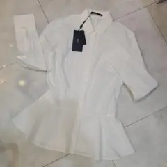 HUGO BOSS ホワイトペプラムシャツ 長袖