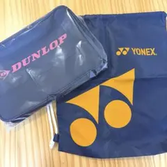 【新品2点セット】テニスシューズケース＆ナップサック（ダンロップ・ヨネックス）