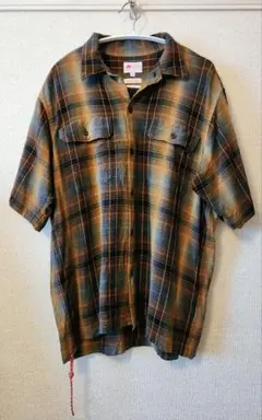 BEAMS JAPAN チェック 半袖 シャツ レーヨン100% 日本製