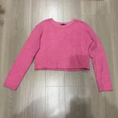 ZARA ピンク クロップド長袖トップス