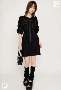 SLY BICOLOR STITCH ショートワンピース