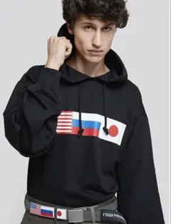 Gosha Rubchinskiy flag hoodie ブラック Sサイズのサムネイル