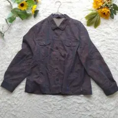 長袖トップス　シャツ　【М〜L相当】総柄　ペイズリー柄　カジュアル　ダークグレー