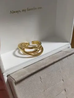 ete エテ　3連　イヤーカフ　カフス　リング　ゴールド　指輪　ウェーブ