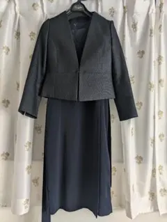 ダークネイビー ジャケットとワンピースドレスセット