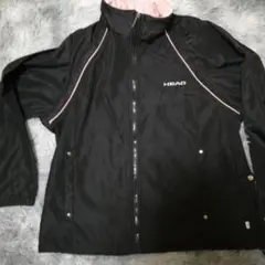 HEAD ジャケット 黒/ピンク お散歩にジョギングに袖ファスナー付き外せます