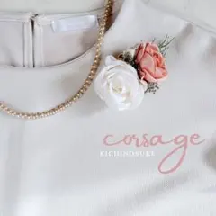 No.32 コサージュ　髪飾り　ハンドメイド　造花　バラ　くすみピンク　可愛い