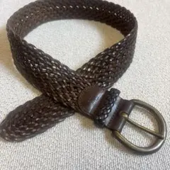DKNY P/S レザーベルト ダークブラウン　Made in Turkeyのサムネイル