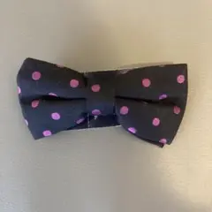 【80%OFF】ネイビー ピンクドット 蝶ネクタイ