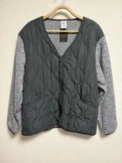 ビーミング　フリースジャケット　ノーカラー　グレー