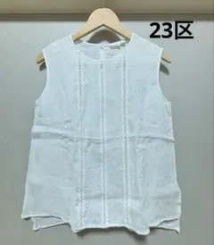 23区 × LIBECO】バックレース リネン100 ブラウス 七分袖 - メルカリ