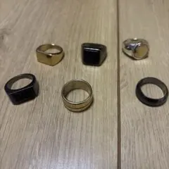 シルバー・ゴールド　リング6個セット