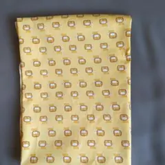 ライオン柄プリント・綿ブロード・昭和レトロ・黄色