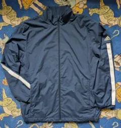 adidas ネイビー 裏起毛ウィンドブレーカー L