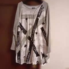 h.naoto mintneko ミントネコ　ローラー長袖Tシャツ　灰色のサムネイル