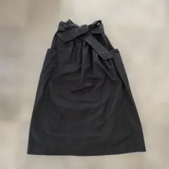 黒 リボン付き ロングスカート