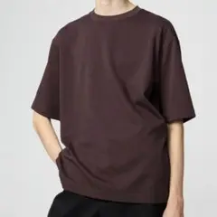 エアリズムコットンオーバーサイズTシャツ 五分袖19 WINE　Мサイズ