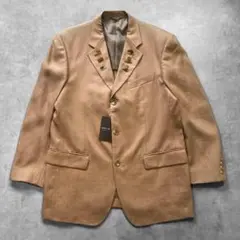 デッドストック CERRUTI リネン テーラード ジャケット キャメル Mのサムネイル