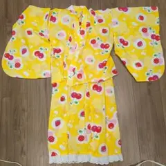 果物柄 浴衣　ワンピース セパレート　黄色 130cm