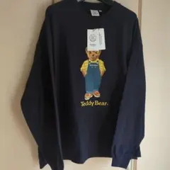 テディベア 厚めTシャツ 　ネイビー　 ゆったりサイズ