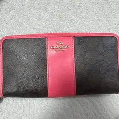 COACH 長財布 黒 ピンク